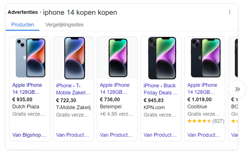 Google Shopping iphone kopen